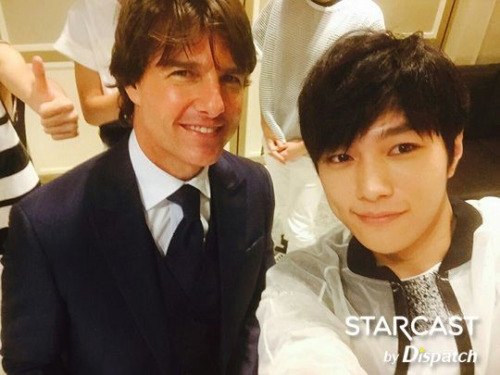 Infinite member Myungsoo with Tom Cruz