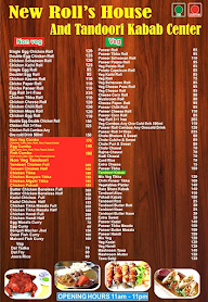 New Roll's House And Tandoori Kabab Centre menu 1