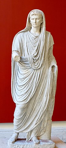 Augustus as Pontifix Maxius the leader of the Roman state religion.