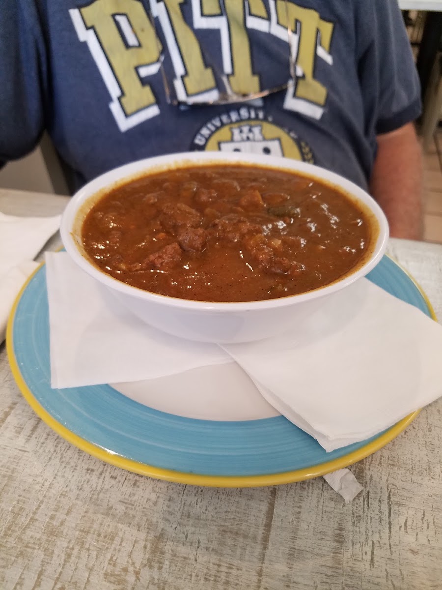 beef chili. no beans, veggies like zucchini