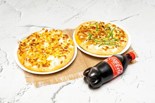 2 Veg Single Topping Pizza [7 Inches] With Coke [250 Ml]