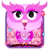 Pink Owl Emoji Keyboard Theme1.0.1