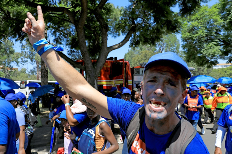 Democratic Alliance supporter at the Union Buildings where John Steehuisen delivered the party’s Manifesto for the 2024 general elections.