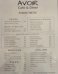 Avoir - Cafe & Diner menu 5