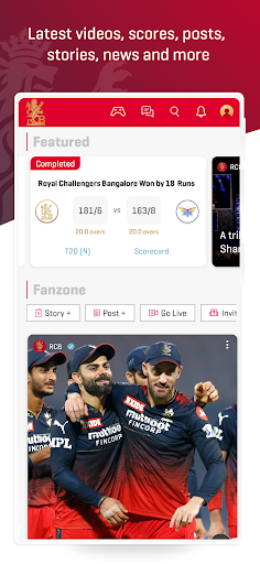 Screenshot RCB Official- Live IPL Cricket