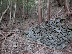 斜面に石積み