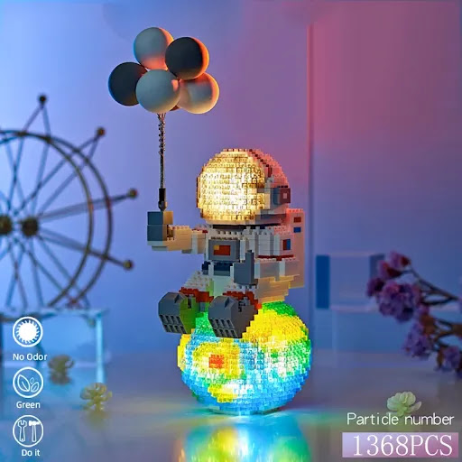 Title 4, Mini Micro Rocket Building Blocks Space Moon Sa...