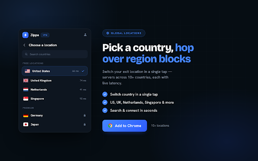 Free VPN Proxy for Chrome - ZippaVPN screenshot 2