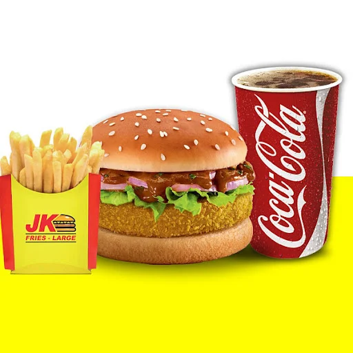 Zesty Paneer Burger + Fries + Coke (300 Ml)