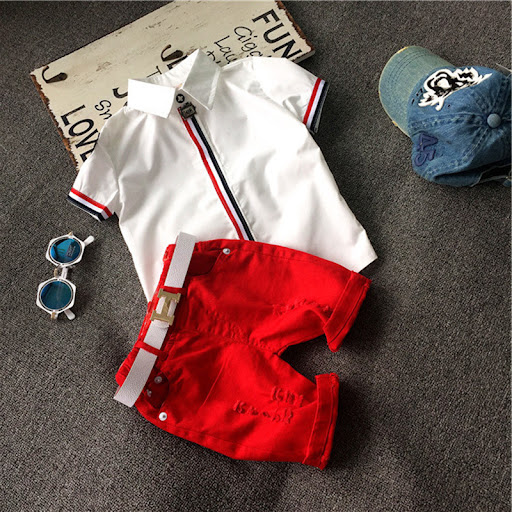 Title 6, Childrens Cotton Shirt Ripped Shorts Suit. Com...