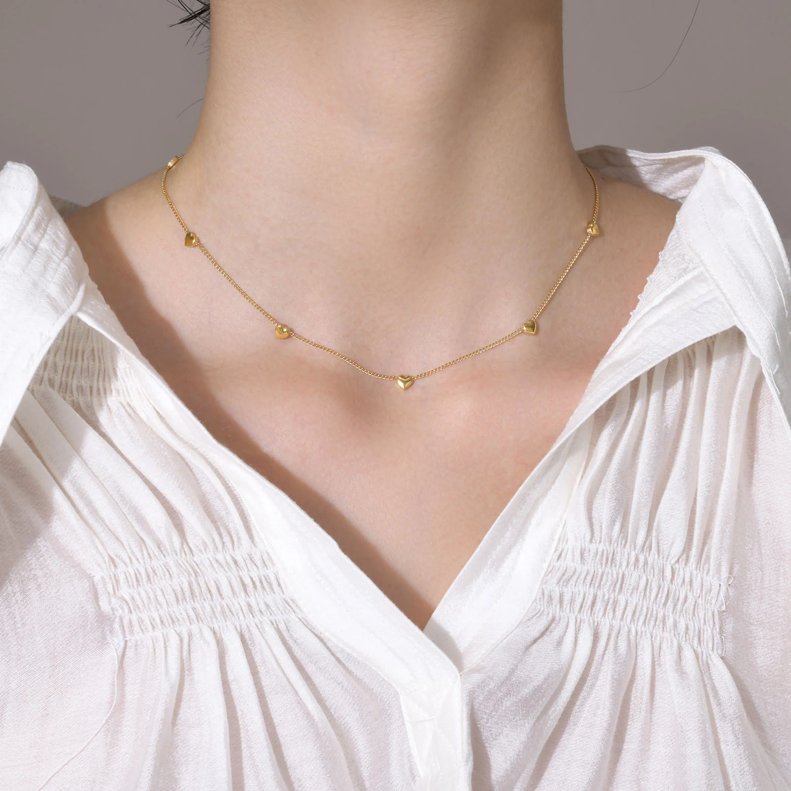 Title 5, Mini Liefde Ketting 18K Verguld Sleutelbeen Ket...