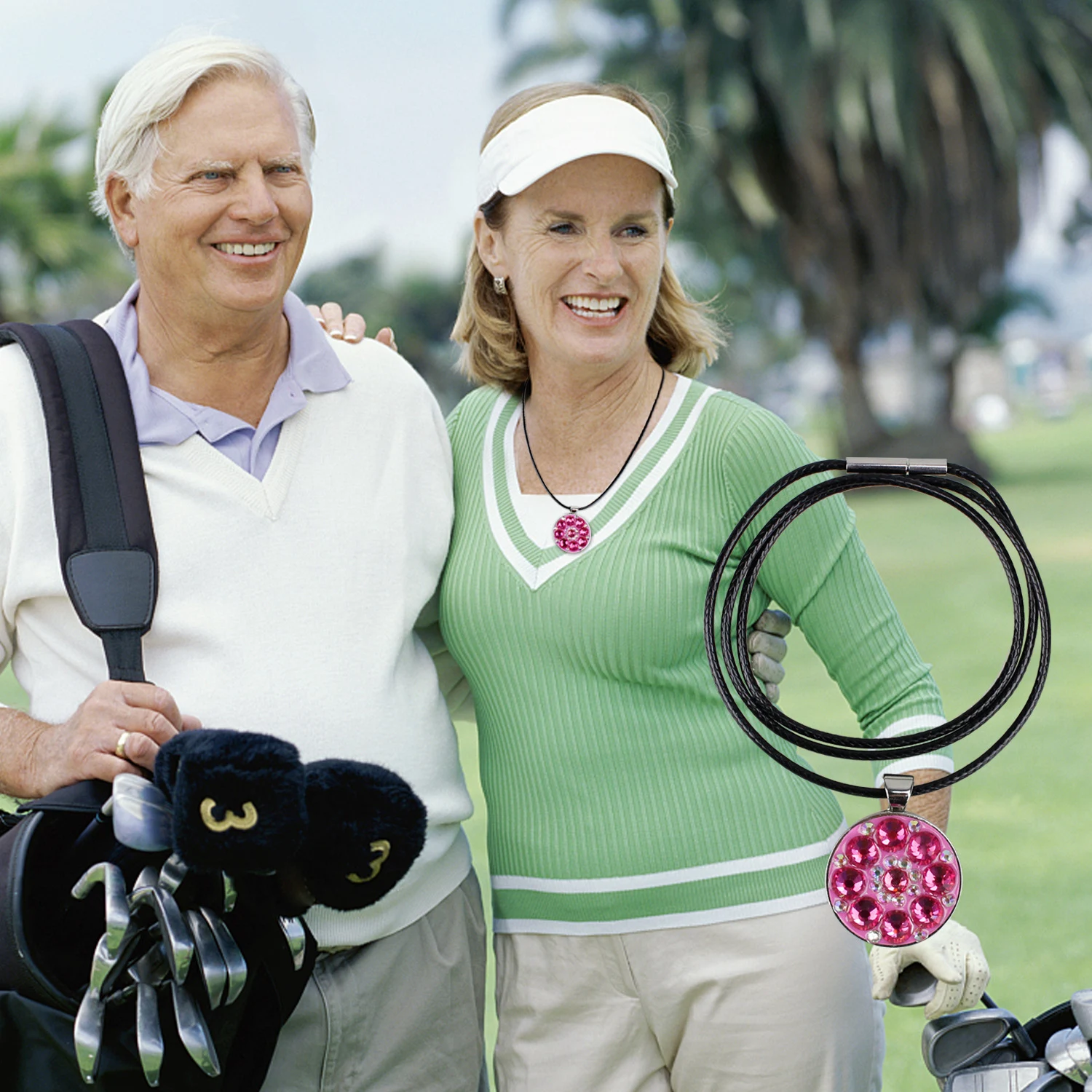 Title 1, Golf damesketting met kristallen en diamant. St...