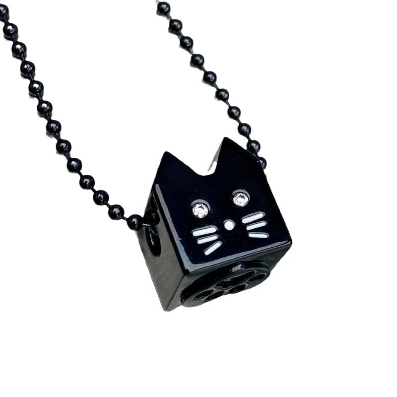 Precioso Collar con Sello de Gota de Corazón de Gato de Dibujos Animados Perfecto para Expresar Amor y Dulzura, un Regalo Ideal.