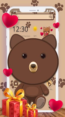 Cute Brown Bear Themeのおすすめ画像4