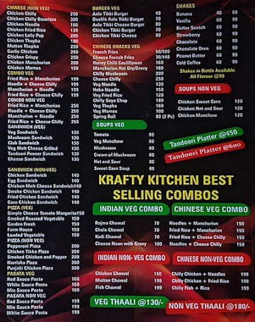 Krafty Kitchen menu 