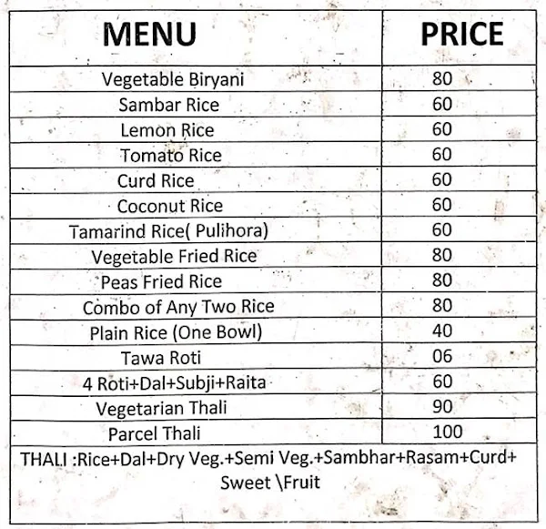 Hyderabadi Biryani Parlour menu 