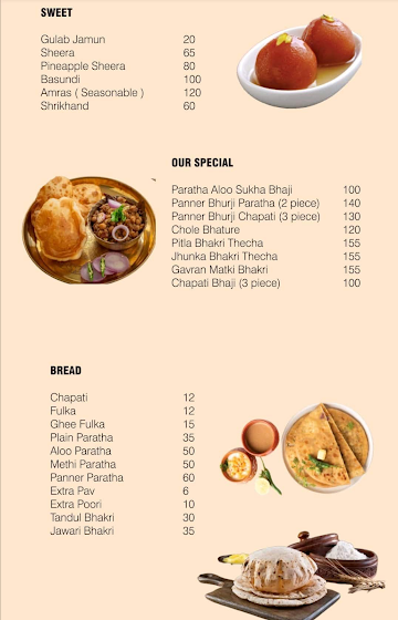 Swaraj Misal menu 