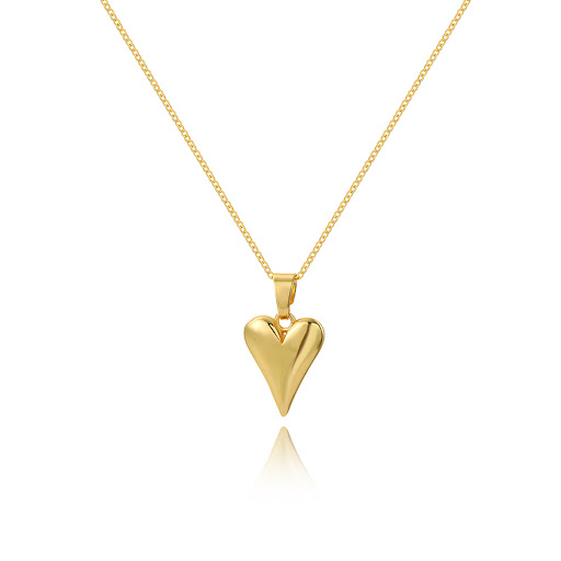 Title 3, Sweet Copper Inlaid Zircon Love O-shaped Neckla...
