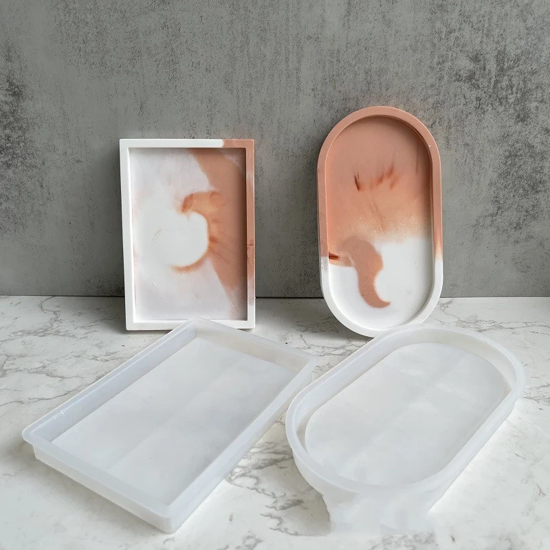 Plateau de rangement rectangulaire pour ongles, base de pot de fleur, moule en plâtre. Créez et organisez facilement avec ce produit polyvalent.