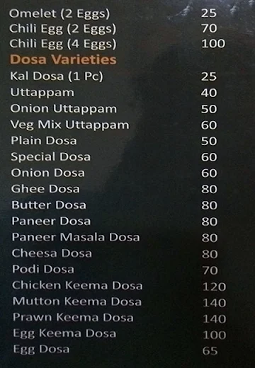 Grand Biriyani menu 