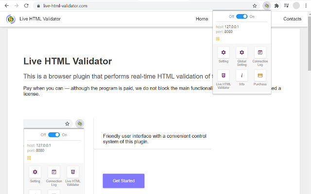 Live HTML Validator chrome extension