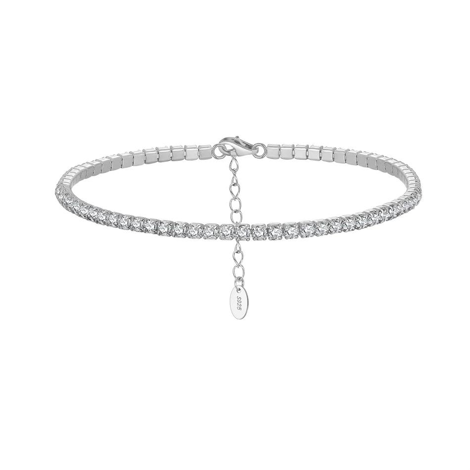 Bracelet chaîne tennis Shangda Jewelry 2MM plaqué or argent sterling S925. Élégance quotidienne, éclat subtil et ajustement parfait pour votre style.