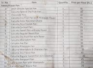 Hyderabad Pan Palace menu 1