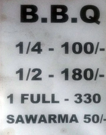 Barbeque point menu 