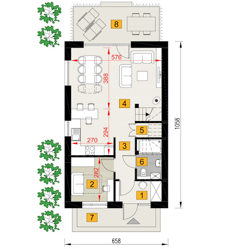 Rezolutny 1N - A112N+AR1 - Rzut parteru