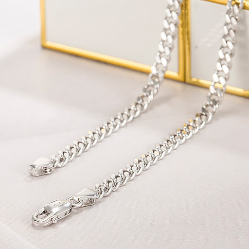 Title 5, Fashion Unisex Electroplated Thick RH Gold Cuba...