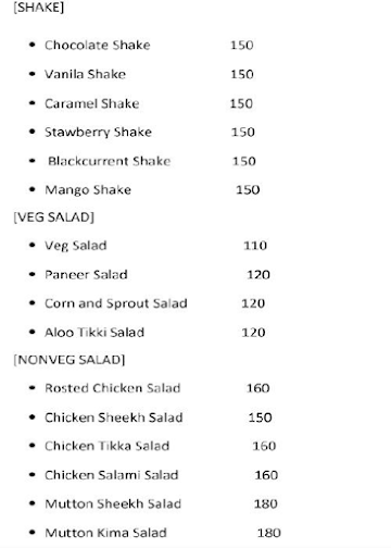 The Zeal Cafe menu 