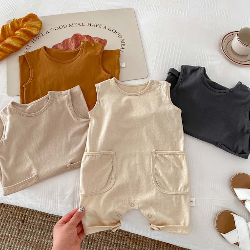 Title 8, Summer Baby Jumpsuit Nordic Style Unisex Solid ...
