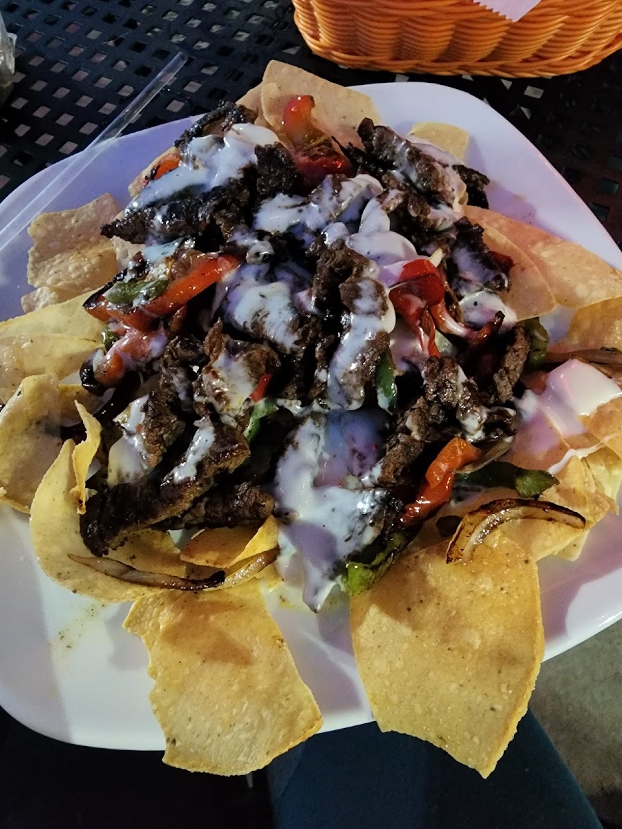 Fajhita nachos no special sauce