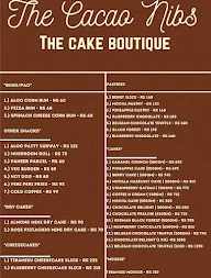 The Cacao Nibs menu 1