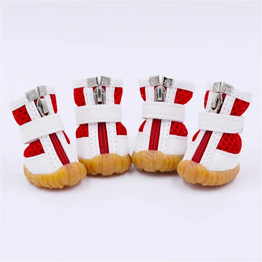 Breathable Mesh Summer Pet Shoes Small Dog Non Slip Soft Sole 3 Colour Dog Boots Breathable Outdoor Walking Leisure Pets