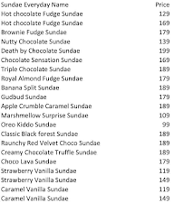 Sundae Everyday Ice Cream menu 1