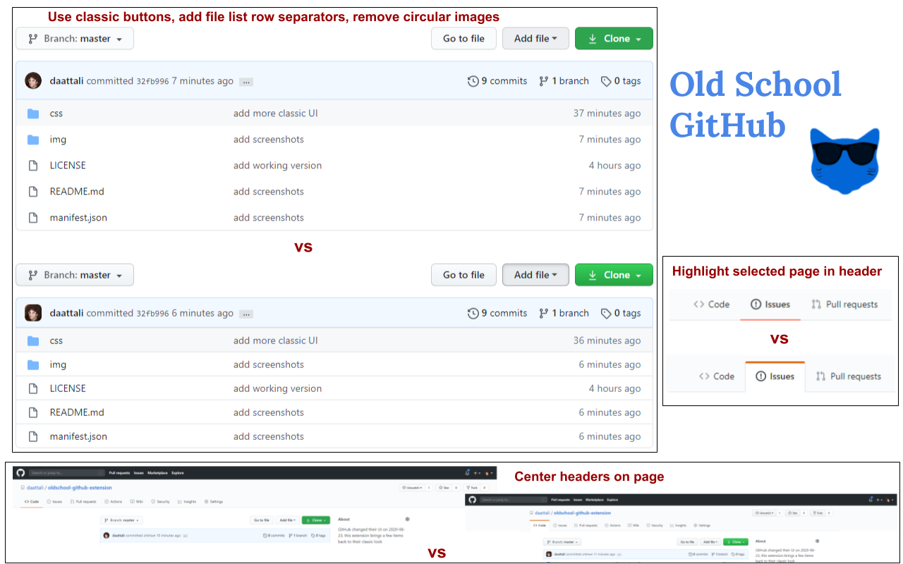 Old School GitHub Preview image 1