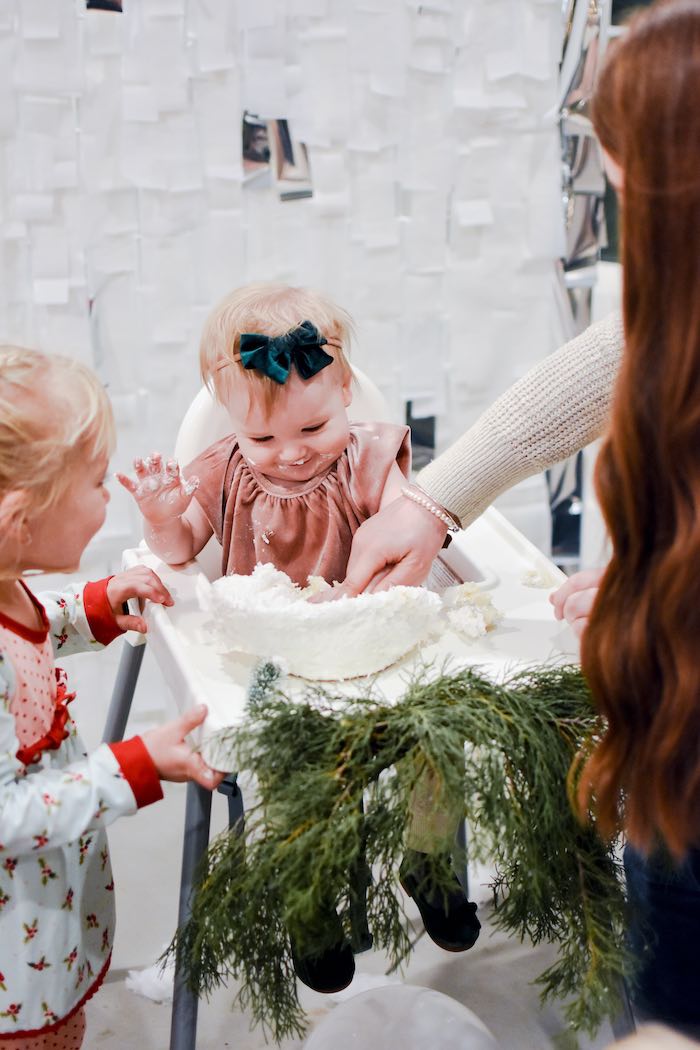 Winter Cake Smash from a Winter ONEderland 1st Birthday Party on Kara's Party Ideas | KarasPartyIdeas.com (12)