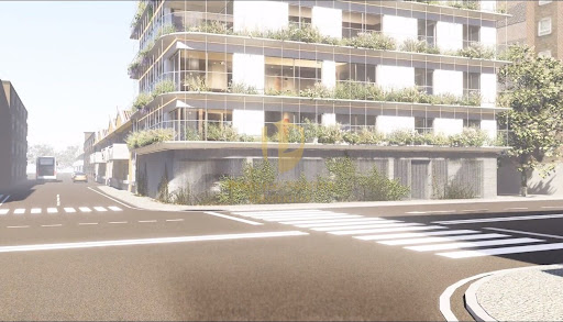 Modern building with green balconies and windows - Property purchase in Faro, 3 bedrooms