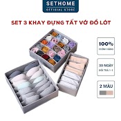 Hộp Vải Sethome Đựng Tất Vớ Giỏ Vải Đựng Áo Lót Đồ Lót Quần Áo Ngủ Váy Ngủ Gấp Gọn