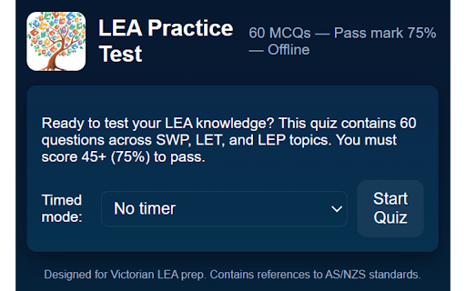 LEA Practice Test - Victoria Electrician Exam Prep Preview 1