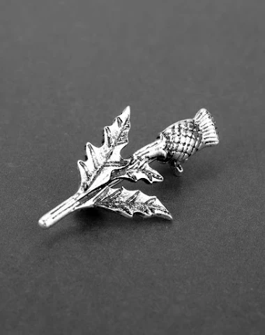 Scottish Thistle Brooch Metal Pin, - 0