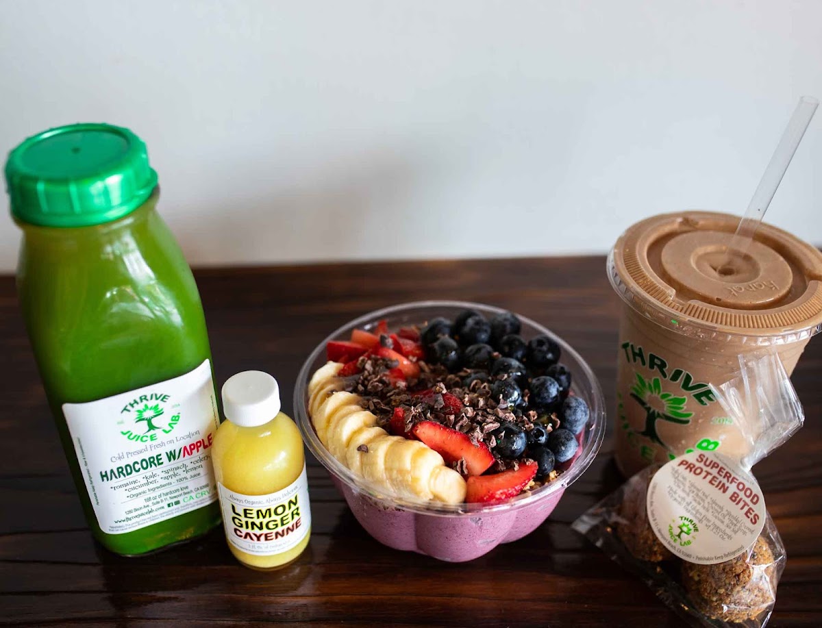 Gluten-Free Acai Bowl, Juice, Smoothie