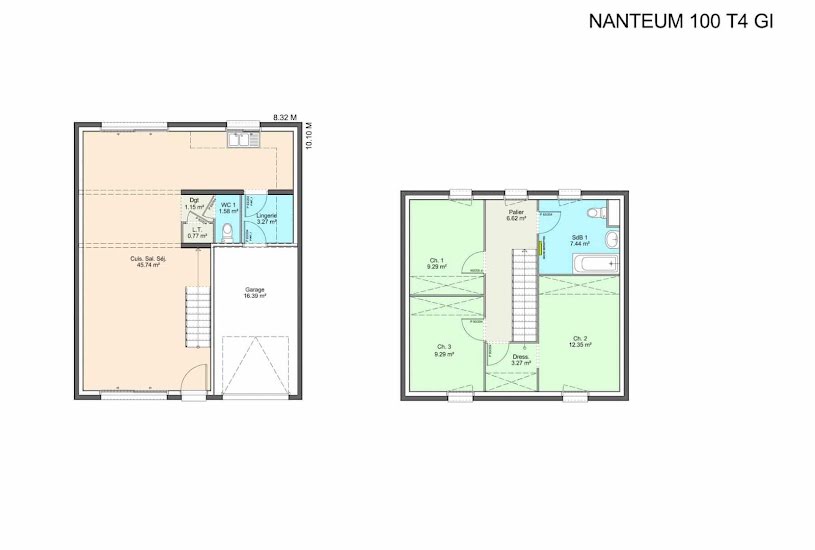  Vente Terrain + Maison - Terrain : 660m² - Maison : 100m² à Saint-Julien-de-Concelles (44450) 