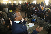 Rev Kholeka Gaveni during a mass prayer meeting for the family of the victims who perished at the East London Enyobeni tavern.