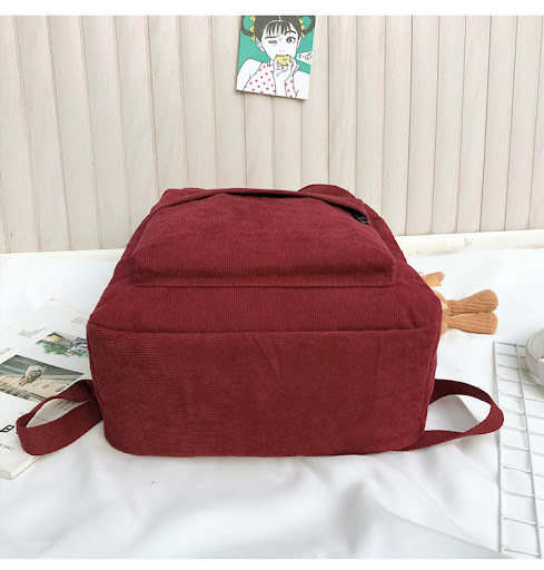 Title 8, Versatile Simple Corduroy Backpack with Double ...