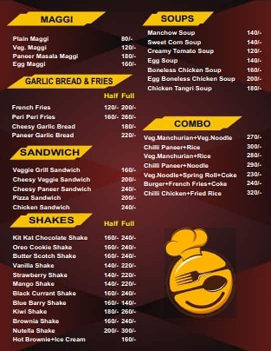 VHC Food Chain menu 