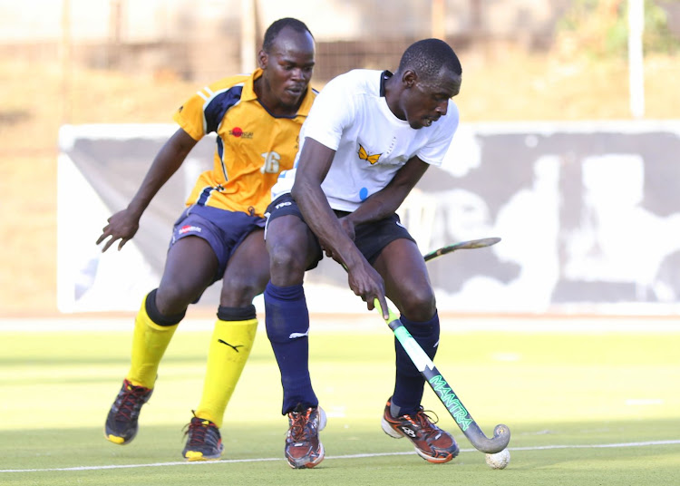 Sailors' Moses Omamo shields the ball from Willsmith Ngare in a past match