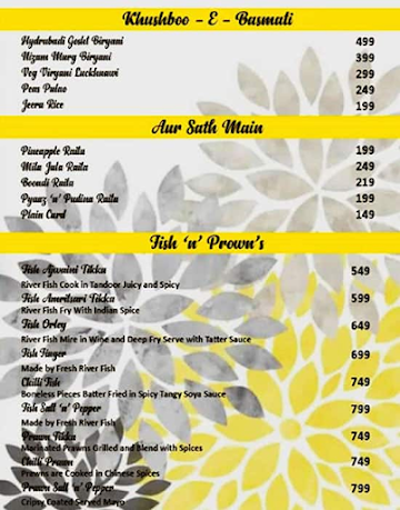 The Hive Cafe menu 