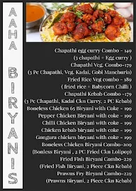 Aaha Biryanis menu 3